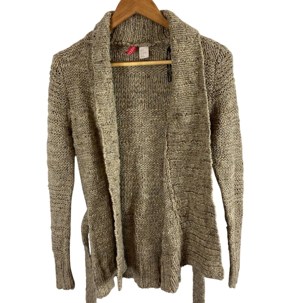 Divided H&M Wool Blend Tie Front Knit Cardigan Sweater Size 2